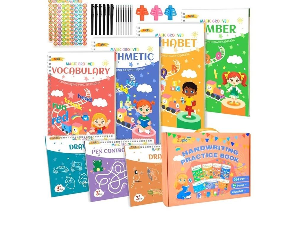 Magic Grooved Writing Practice Reusable Handwriting Workbooks Disappearing Ink